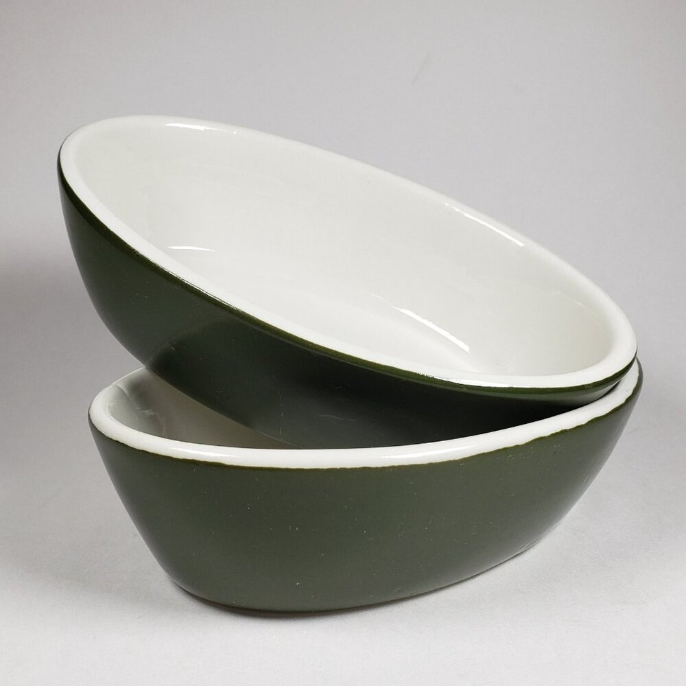 Hall 2081 Forest Green Boston Baker Set of 2 Oval Individual Serving Size